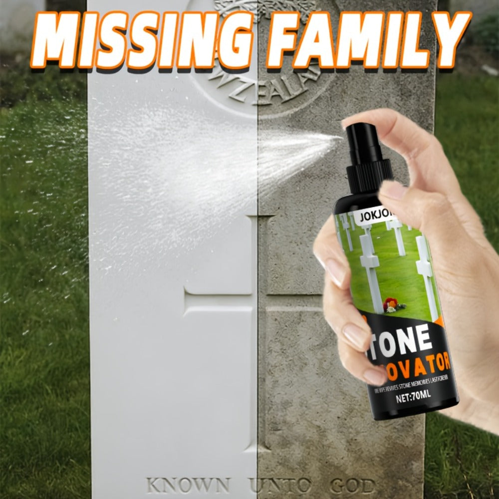 Stone Care Agent for Tombstone Memorial Stone Cleaner Quickly Restores Original Color Glycerin-Enhanced Deep Care Formula Unscented Compact with Cleaning Towel 2.37oz Grave Marker Restoration Kit