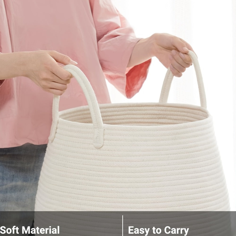 Laundry Hamper Basket Large Bohemian Foldable Clothes Hamper with Extended Handle - Fabric Oval Storage Bin for Bedroom Dorm Hotel, Space-Saving Tall Cloth Basket 22 Inch, Collapsible Laundry Basket