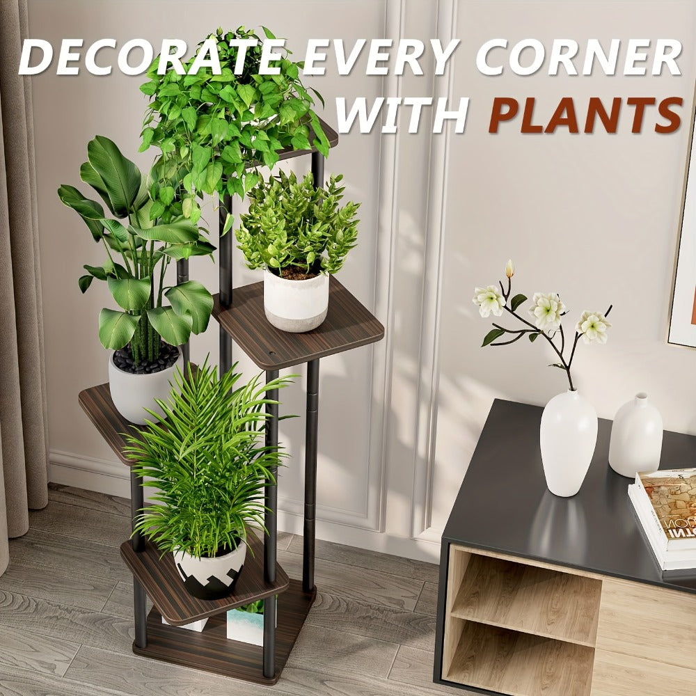 Plant Stand Indoor Multi Tier Corner Metal Flower Stand Tall Plant Shelf for Living Room Bedroom Patio Garden Balcony 5 Tier 7 Tier 9 Tier Black White Black Oak Utility Rack