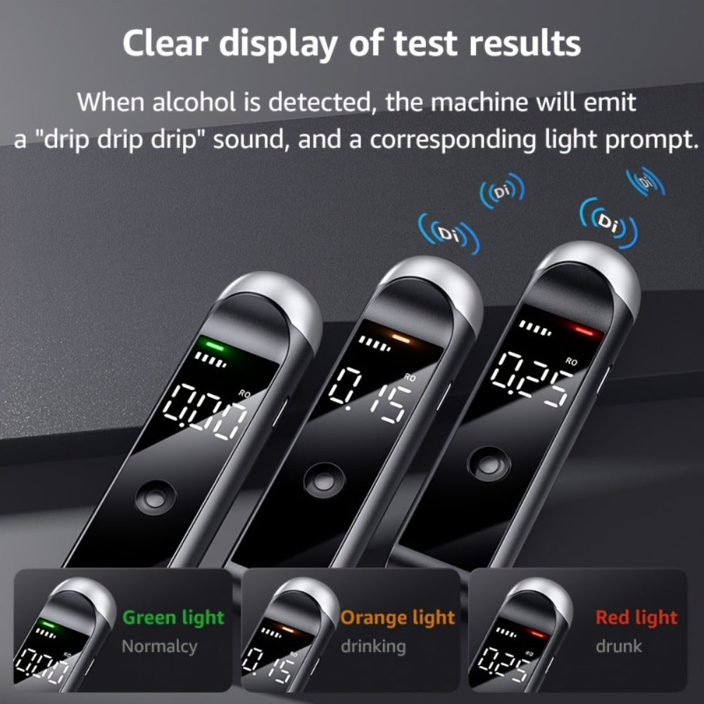Rechargeable Breathalyzer Alcohol Tester ¨C Professional Digital Breath Alcohol Detector, Portable Personal Breathalyzer with LCD Display, Available in Green, Black & Pink