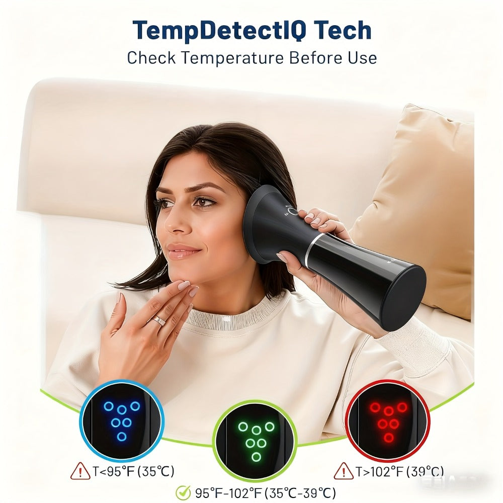 Electric Ear Irrigation Kit Upgraded 4-Speed Dual Tank Design ¨C 6 Tips Hydraulic Ear Wax Removal with Water Temp Sensor, Visual Waste Tank, USB Rechargeable, Nozzle Belt, Safe Home Ear Cleaner