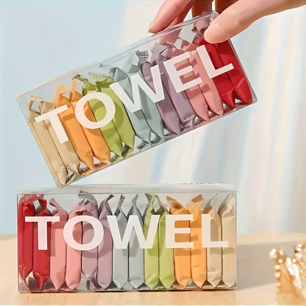 Compressed Disposable Face Towels 36pcs ¨C Pure Non-Woven Fabric Makeup Remover Wipes, Individually Wrapped Thickened Skin-Friendly Cleansing Cloths, Portable Travel Facial Towel Set Mixed Color