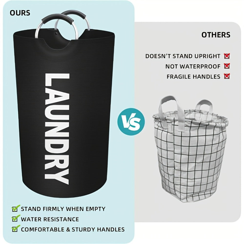 Extra Large Foldable Laundry Basket Set 95L/25.1 Gal Waterproof Oxford Cloth Tall Storage Baskets for Bedroom Bathroom Dorm Wardrobe Organization