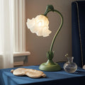 Bellflower Table Lamp ¨C Artisan Crafted Botanical Floral Dimmable Night Light, Heirloom Quality Premium Finish Desk Lamp for Bedroom Living Room Home Decor, Unique Floral Gift (Green)