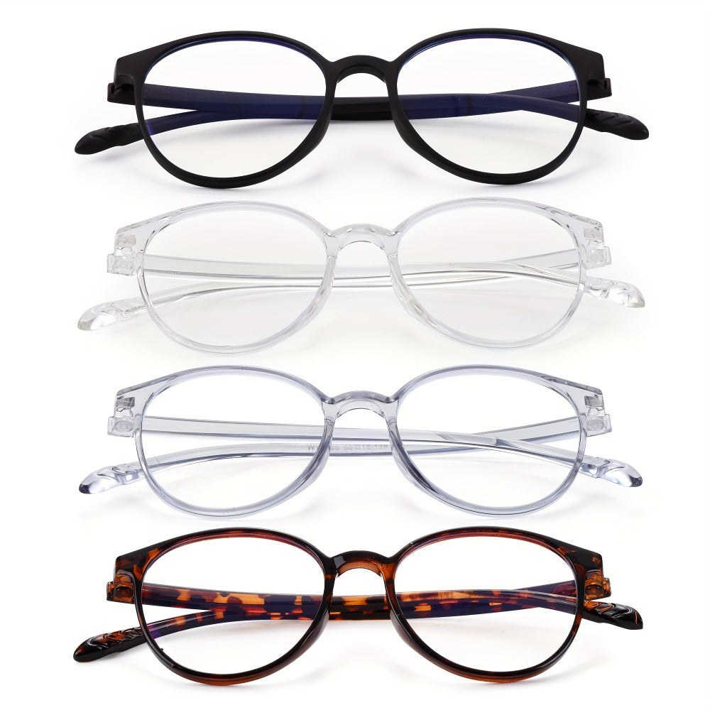 Rimless Reading Glasses for Women 3 Pack - Blue Light Blocking Lightweight Metal Frameless Readers with Anti Eyestrain Lenses, Multiple Colors and Magnifications 1.0X to 4.0X