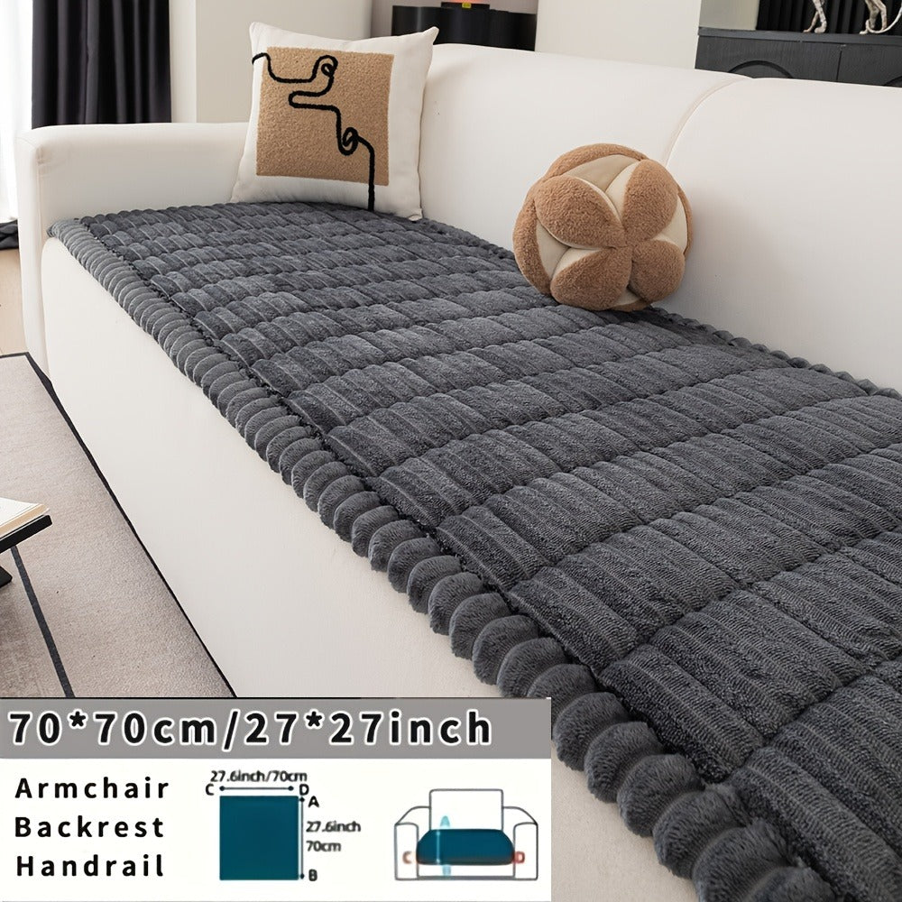 Sofa Cushion Cover Plush Velvet Washable Seat Pad Wavy Edge Soft Kapok Filling for Couch Loveseat 1 2 3 4 Seater ¡ª Easy Install Home Decor Protection