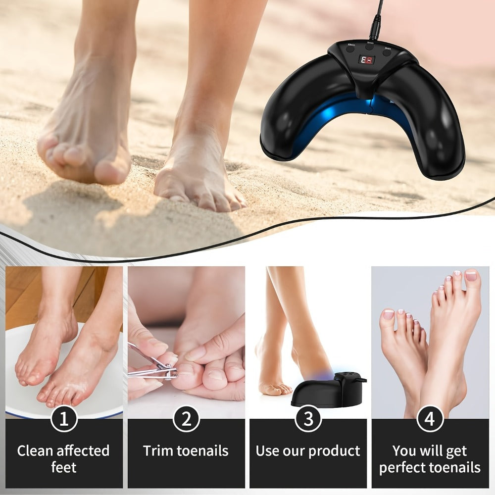 Nail Light Therapy Device FDA Cleared 470nm 910nm Dual Wavelength Toenail Fungus Laser Cleaning Machine Onychomycosis Home Treatment Portable Nail Care Device