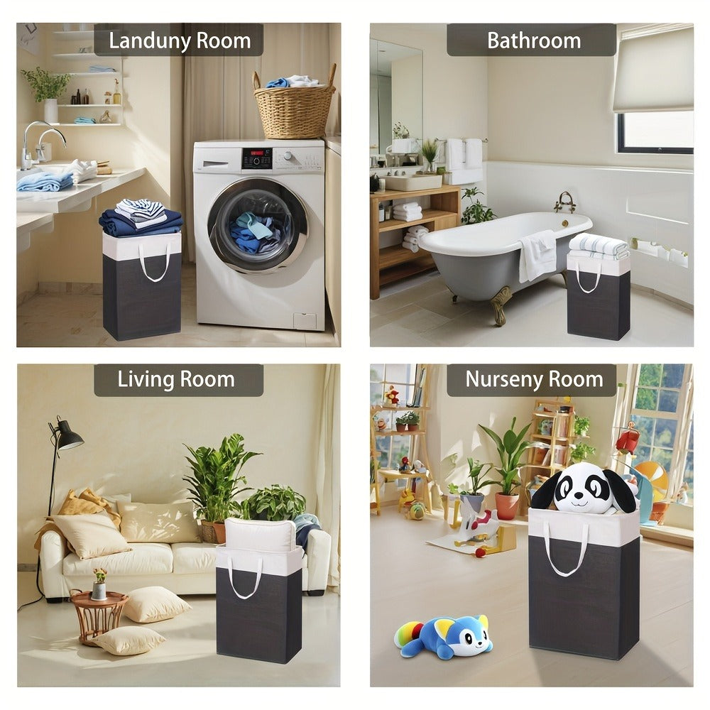 Collapsible Laundry Hamper with Lid ¨C 22.45 Gallon Large Foldable Laundry Basket Bin for Clothes, Bedroom Organizer & Toy Storage ¨C Black, Gray, 1-Pack & 3-Pack Options