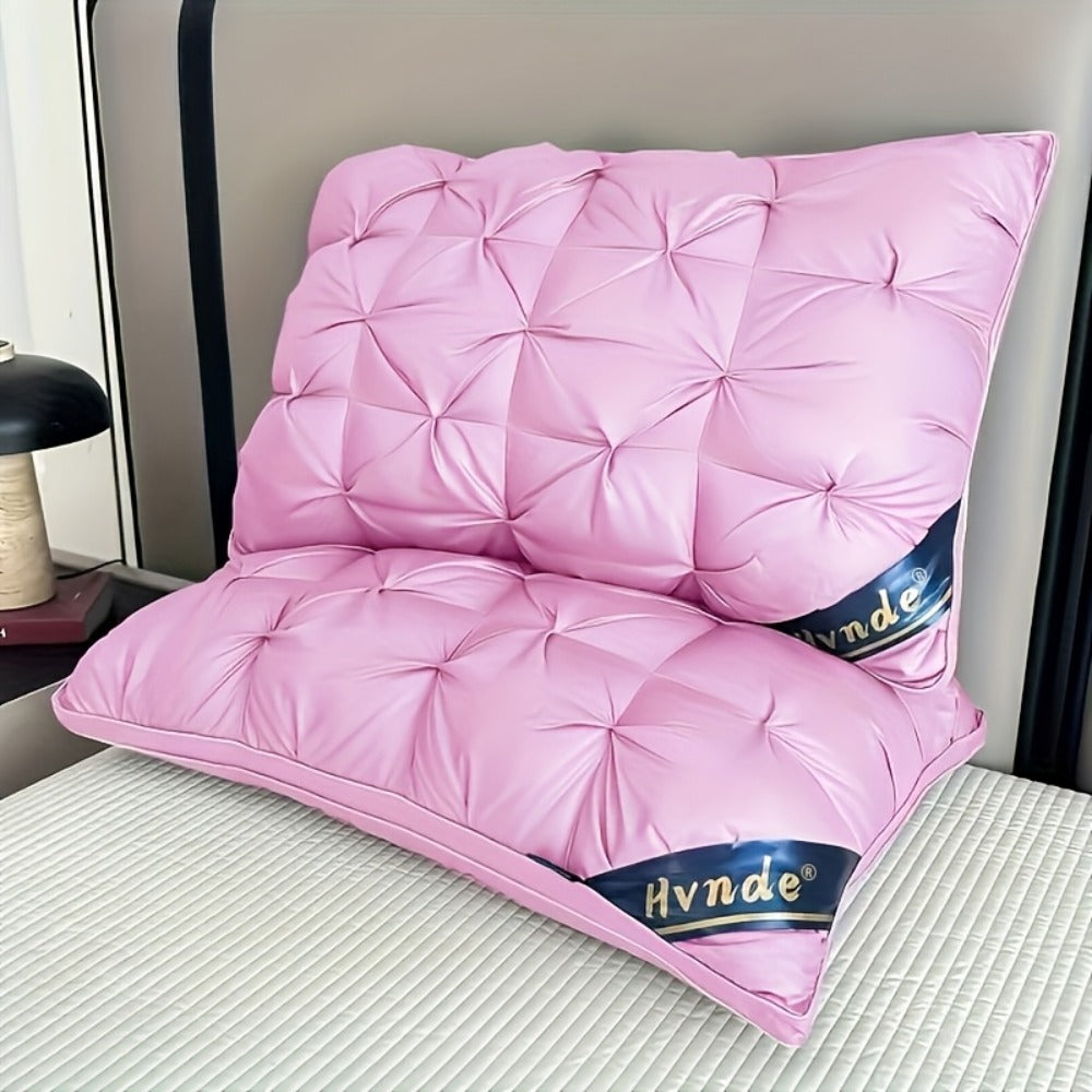 Hotel Quality Pillows 2-Pack, Luxury 5-Star Deep Sleep Neck Support, Non-Collapse Hypoallergenic Polyester Fill, All Season Cooling Bed Pillows Queen King
