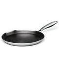 Stainless Steel Crepe Pan 11 Inch Dual Honeycomb Non-Stick PFOA-Free with Lid ¨C Triply Steel Pancake Griddle for Tortillas | Induction Gas Electric Ceramic Compatible Home Camping BBQ Cookware