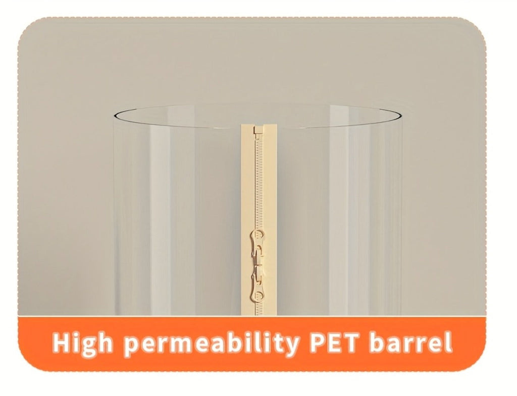 Stuffed Animal Storage Bin Transparent Cylindrical with Zipper ¨C Large Plush Toy Organizer for Kids Bedroom Living Room ¨C Clear Doll Storage Bag Easy Assembly
