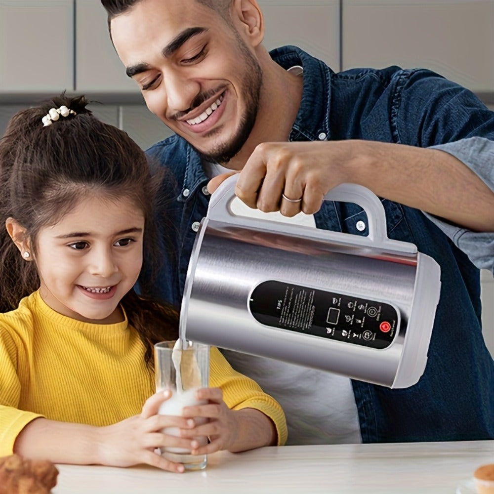 Soy Milk Maker Machine 40oz ¨C 800W Stainless Steel Nut Milk, Soup & Juice Blender with 24-Hour Timer, Auto-Clean & Touch Control
