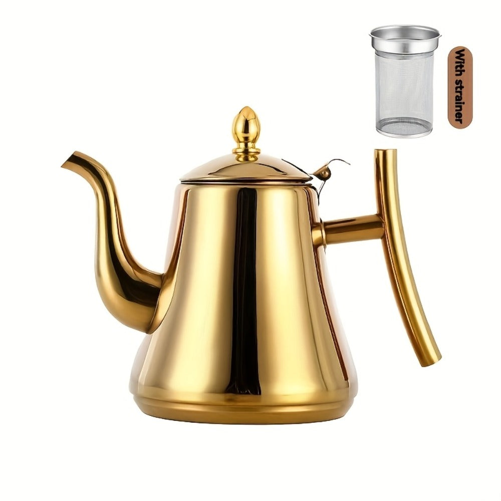 Stainless Steel Tea Kettle with Filter ¨C Tea Pot Coffee Pot Cold Water Pitcher for Home Hotel Restaurant, Induction Cooker Compatible, Thickened