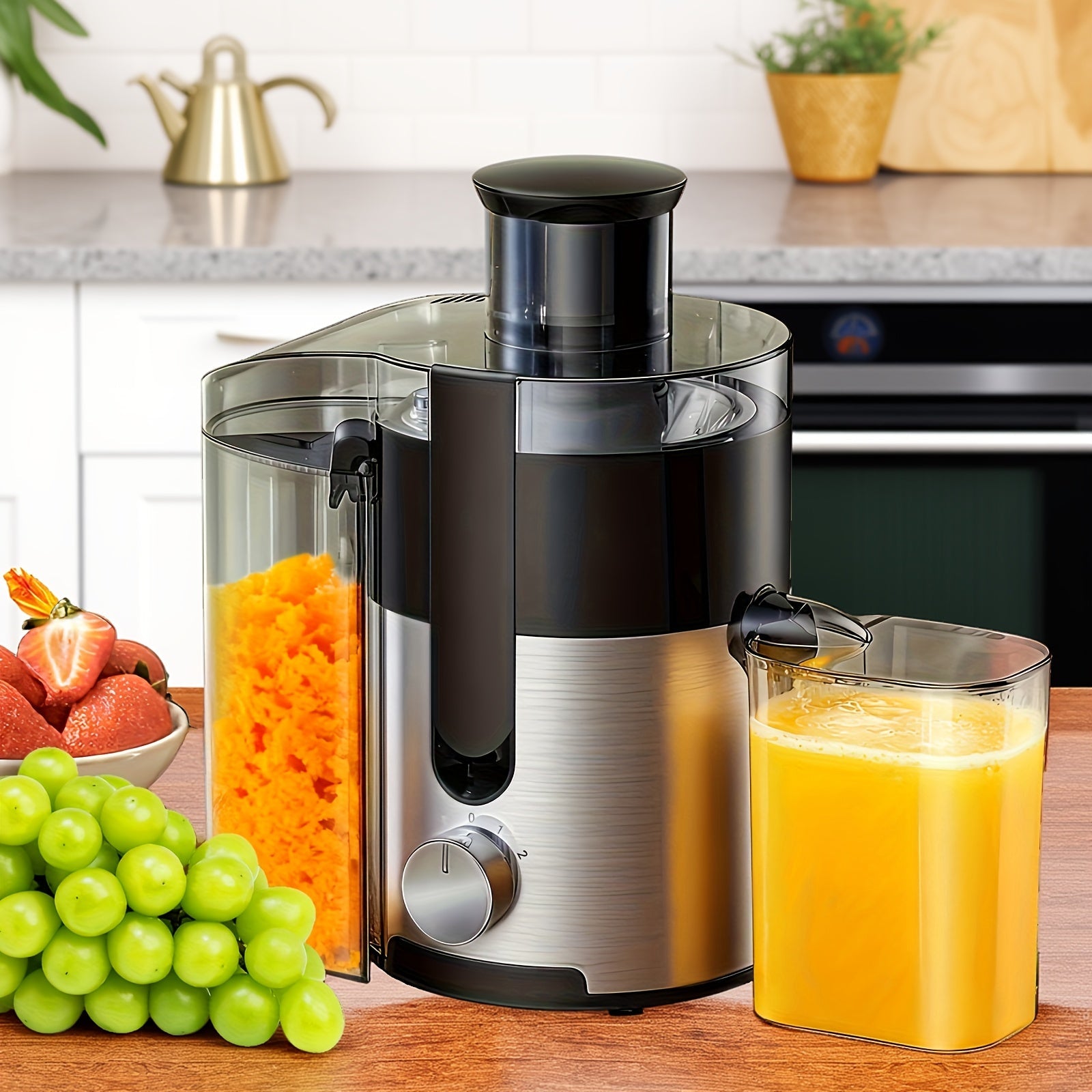 Centrifugal Juicer Machine 3-Inch Wide Mouth 3-Speed Settings ¨C High Juice Yield Fast Extraction for Fruits & Vegetables | Easy Clean Detachable Parts Food Processor Blender Kitchen Appliance
