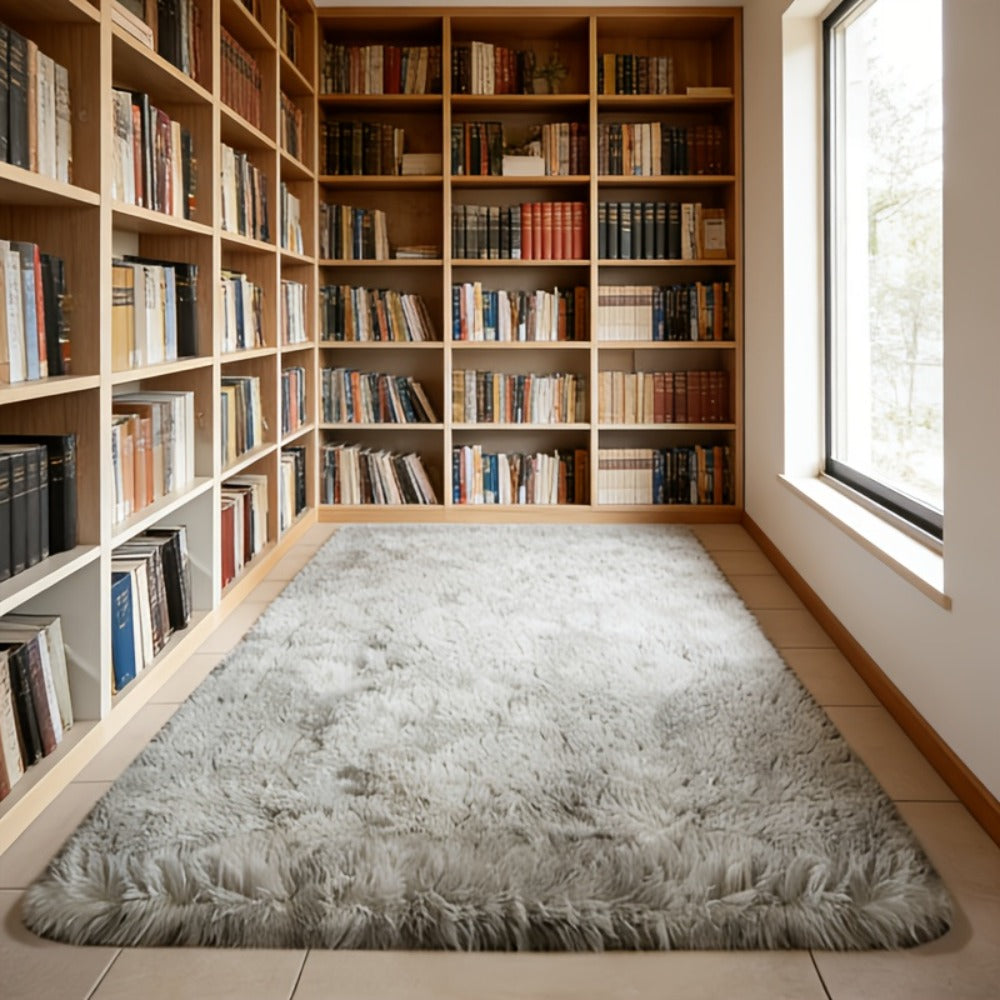 Round Faux Fur Area Rug - Soft Plush Circle Carpet for Living Room Bedroom, Machine Washable, Multiple Colors & Sizes