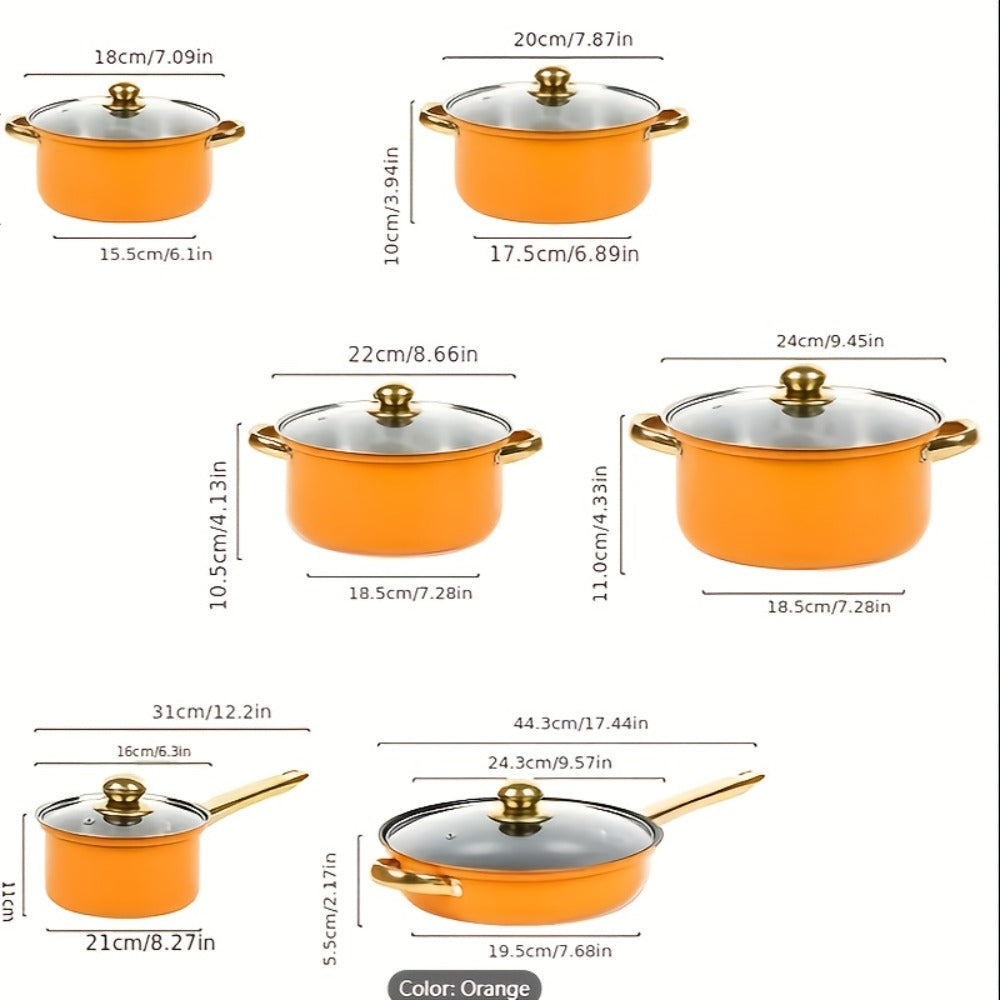 Non-Stick Cookware Set Pots and Pans 10 & 12 Piece ¨C Heat-Resistant Frying Pan, Saucepan & Stewpot | Honeycomb Coating Stainless Steel Kitchen Cooking Set for All Stoves | Stylish Durable Multifunctional