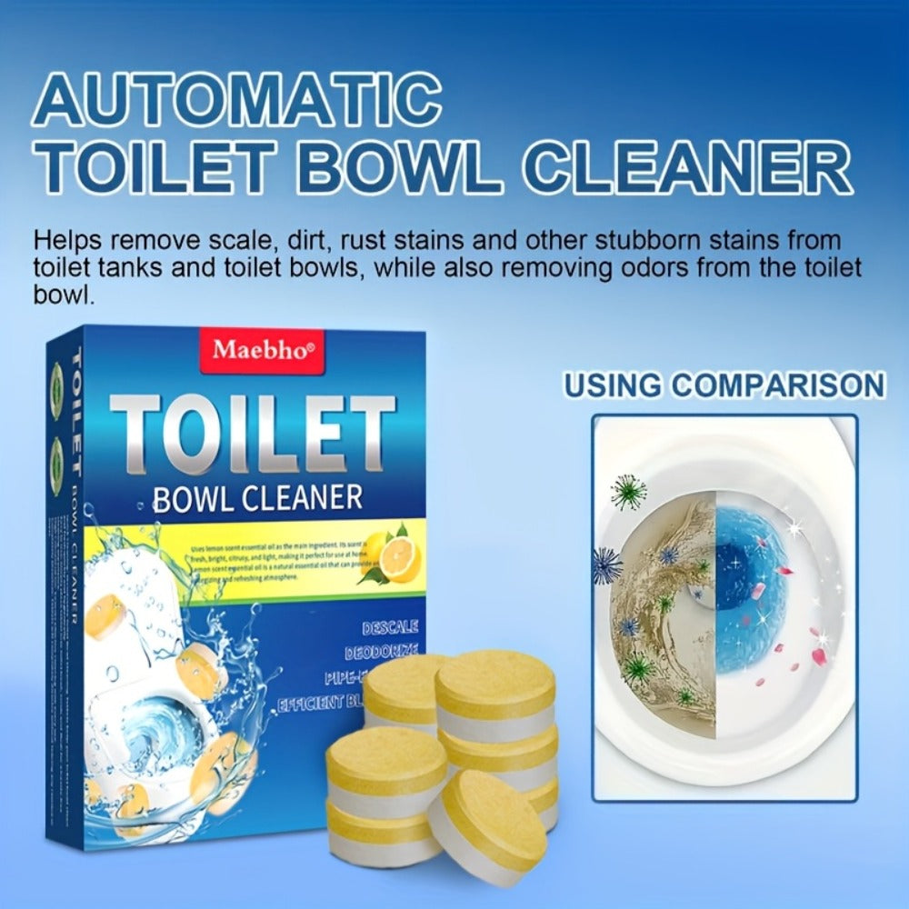 Cleaning Tablets ¨C Lemon Scented Toilet Cleaner Tablets for Stain & Urine Removal, Deodorizing Bowl Cleaner | Coffee Machine Cleaning Tablets for Deep Descaling & Stain Removal