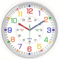 Silent Wall Clock for Classroom & Home | 8/10/12 Inch Color-Coded Educational Teaching Clock, Non-Ticking Japanese Quartz Movement