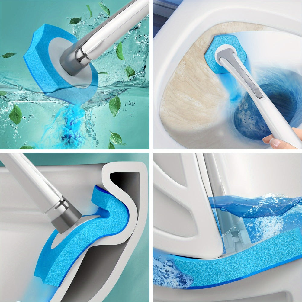 Disposable Toilet Brush Set with Refills & Holder - Wall Mounted or Floor Standing Toilet Cleaning System, 22/24/32 Replacement Heads, No-Touch Hygienic Bathroom Cleaner, Easy Bathroom Cleaning