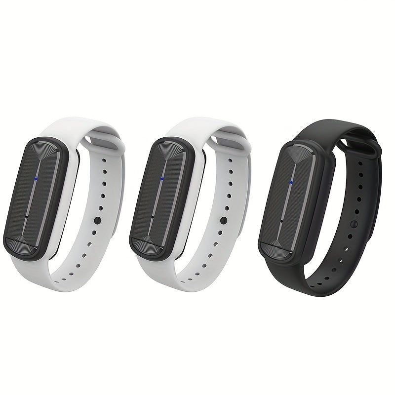 Ultrasonic Mosquito Repellent Bracelet 3-Pack ¨C USB Rechargeable Intelligent Bug Repellent Wristband for Camping, Outdoor, Hiking & Travel, Waterproof Mosquito Control Bracelet for Adults & Kids