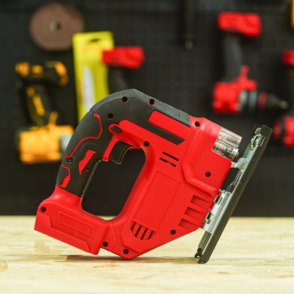 Cordless Jigsaw Tool with Brushless Motor - Variable Speed Bevel Angle 0-45¡ã LED Light 3-Position Rail for Straight Lines Curves Circles Wood Cutting Power Saw (Battery Not Included)