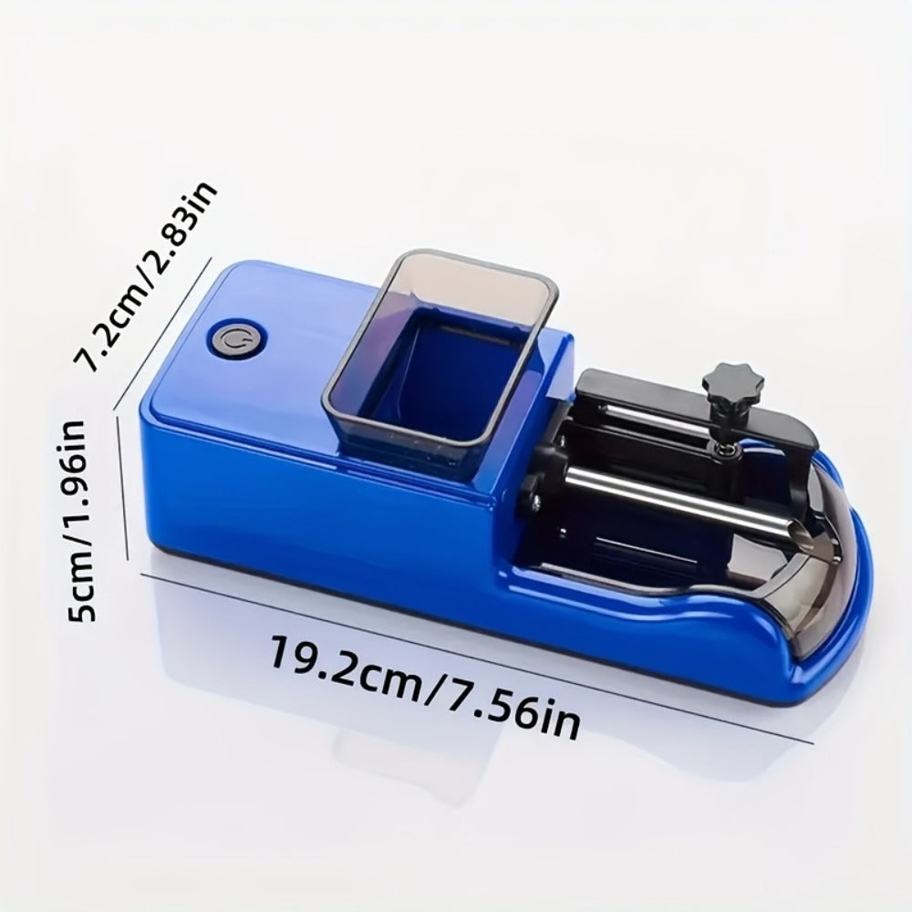 Electric Cigarette Rolling Machine USB Rechargeable Automatic Cigarette Roller 2-Second Rapid Roll High Power Motor Stainless Steel Durable Portable Tobacco Injector Black Blue