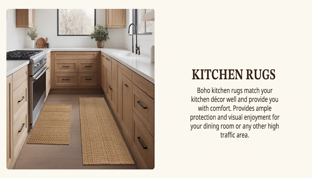 Washable Area Rug Non-Slip Rubber Backed Braided Woven Cotton Kitchen Mat Indoor Entryway Living Room Bedroom Floor Rug Multi-Size