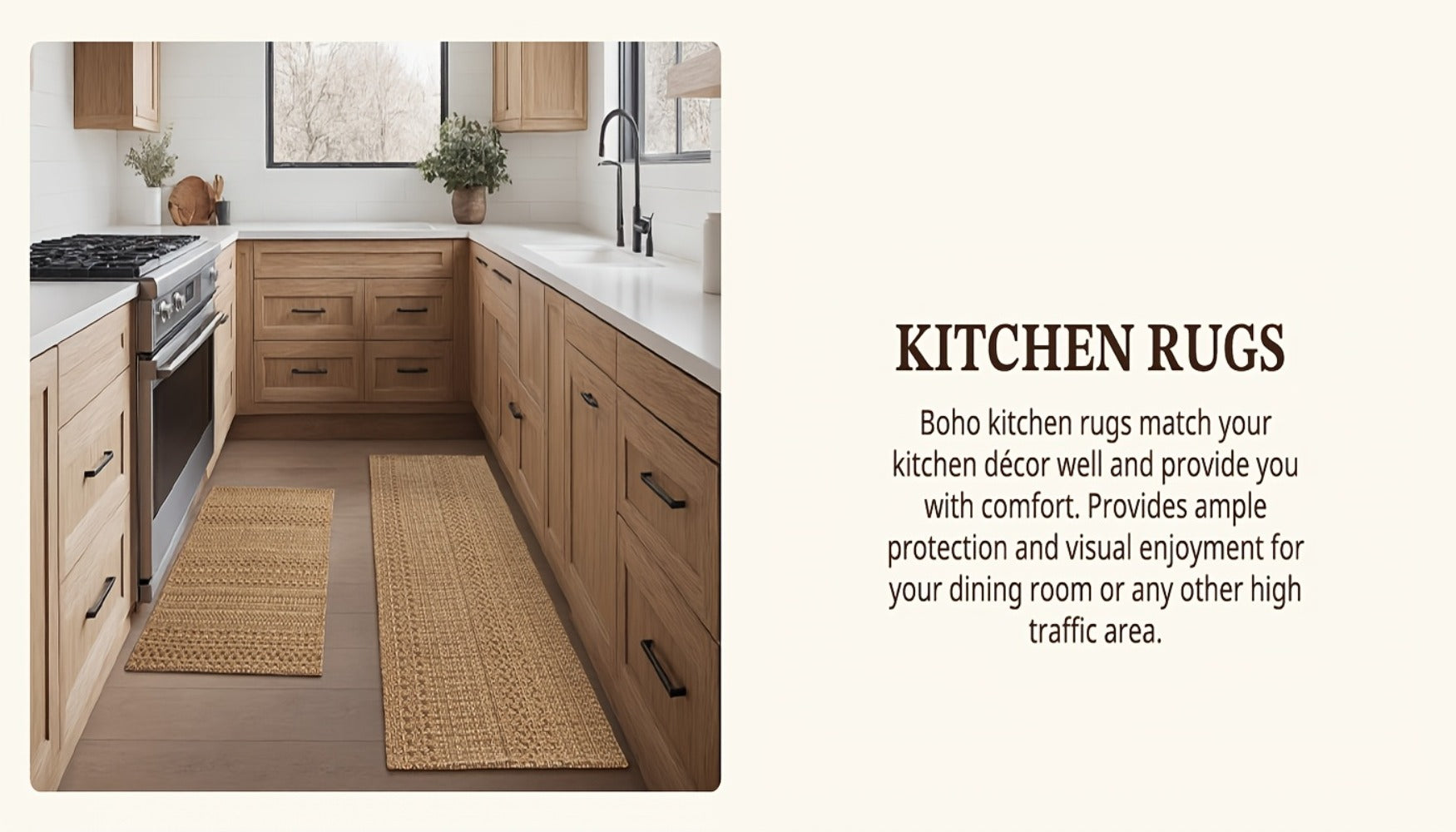 Washable Area Rug Non-Slip Rubber Backed Braided Woven Cotton Kitchen Mat Indoor Entryway Living Room Bedroom Floor Rug Multi-Size