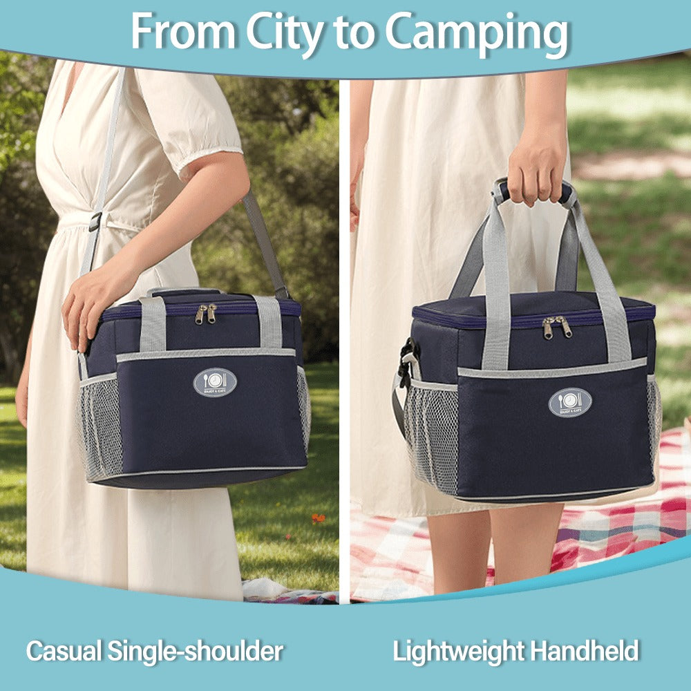 Insulated Lunch Bag Large Capacity Thermal Leakproof Lunch Tote with Shoulder Strap Heavy Duty Oxford Cloth Lunch Box Keeps Food Hot Cold for Work School Picnic Travel Adults Kids