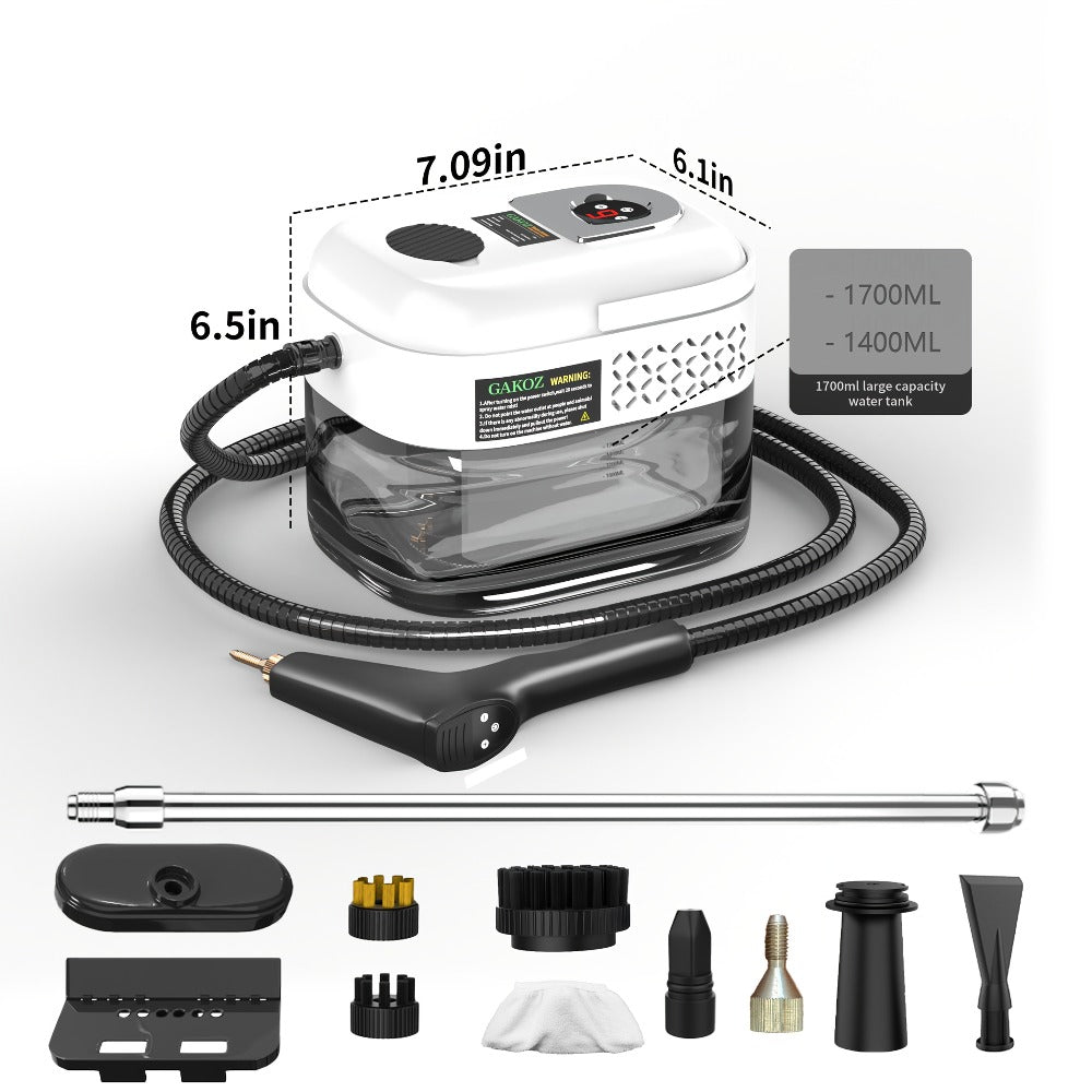 Steam Mop Cleaner Handheld LCD Display Gear Switch 40.58oz Tank One-Key Start for Carpet Kitchen Sofa Upholstery Multi-Model