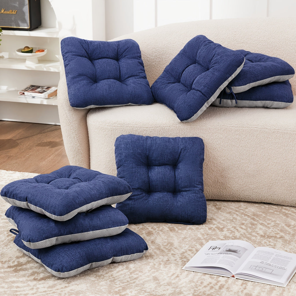 Memory Foam Chair Cushions 4/8 Pack, Non-Slip Seat Pads for Dining Chairs, Kitchen, Office & Patio ¨C Indoor Outdoor Chair Pads M/L Size