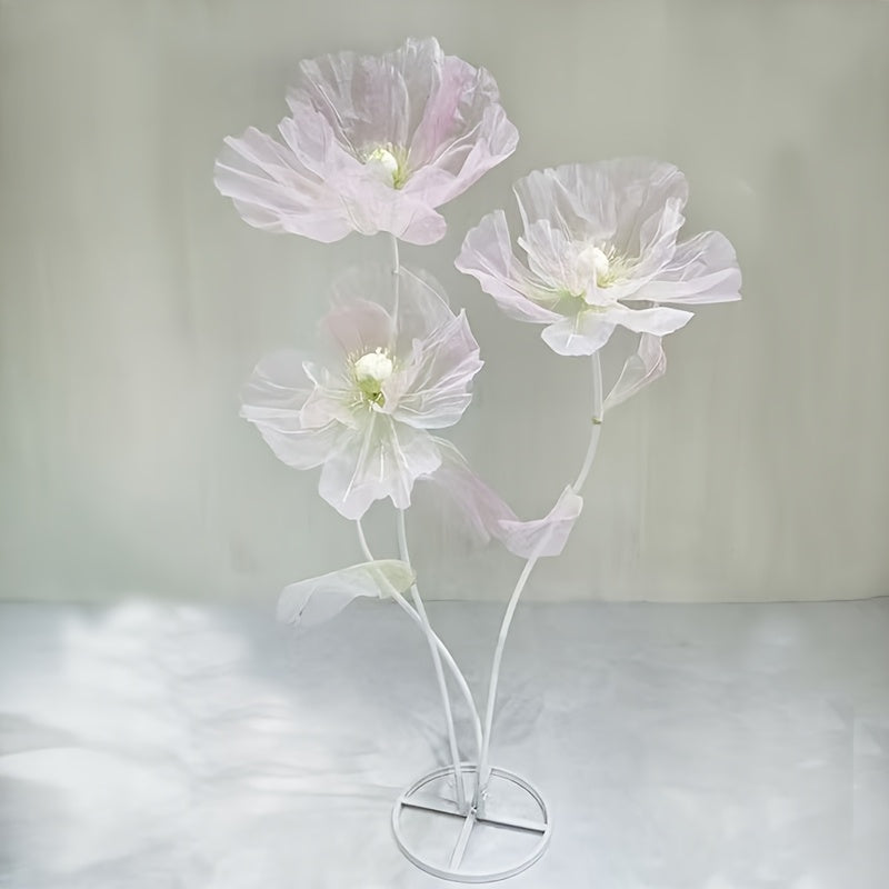 Artificial Silk Peony Flowers Giant Set of 3 Large Fake Flowers with Base & Branches for Wedding, Birthday Party, Home Decor & Window Display ¨C 8 Colors