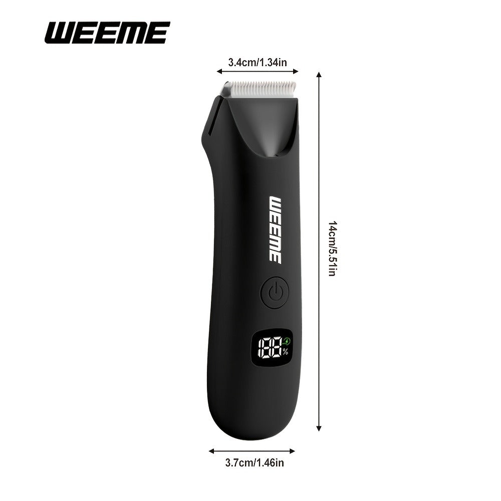 Men's Body Hair Trimmer USB Rechargeable - Chest, Leg & Armpit Hair Trimmer with LCD Display & LED Light, Cordless Electric Body Groomer for Men, Gift for Dad, Husband, Son, Birthday & Father's Day