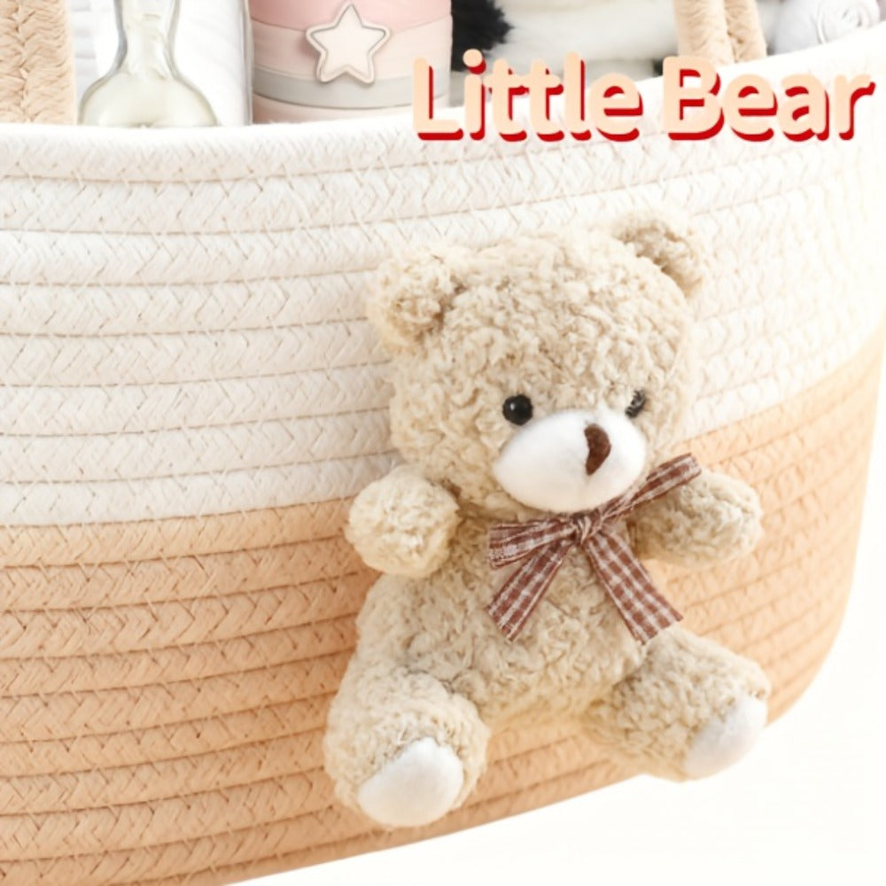 Cute Animal Woven Storage Basket ¨C Decorative Desktop Organizer for Remote Controls, Toys, Stationery & Small Items ¨C Bear, Bunny, Elephant & Giraffe Styles for Home, Nursery & Gift