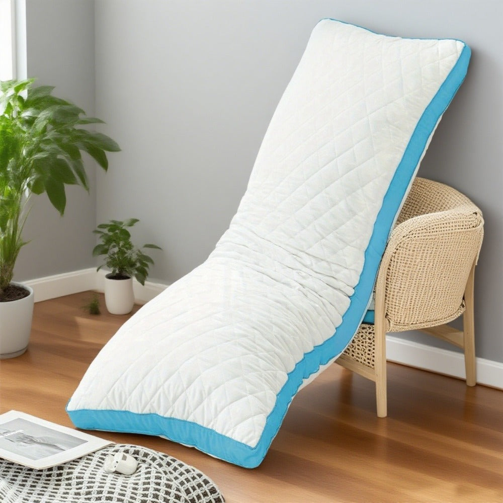 Memory Foam Body Pillow for Side Sleepers 51 Inch, Cooling Long Pillow with Breathable Polyester Cover, Firm Support Full Body Pillow for Adults Pregnancy, Machine Washable, Grey Blue Pink