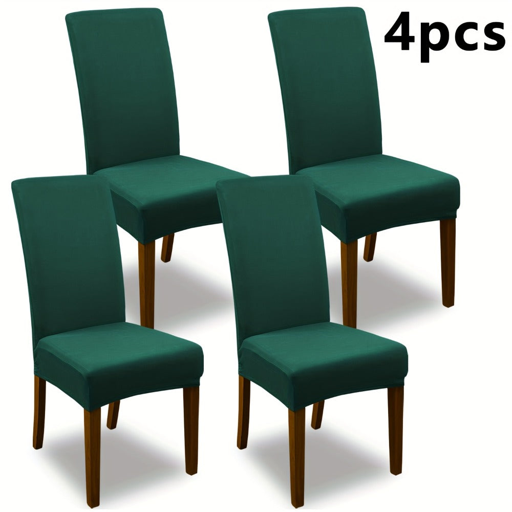 Stretch Dining Chair Covers Set | Elastic Jacquard Slipcovers for Dining Room Kitchen Wedding Office, 4pcs or 6pcs, 9 Colors, Washable Furniture Protector