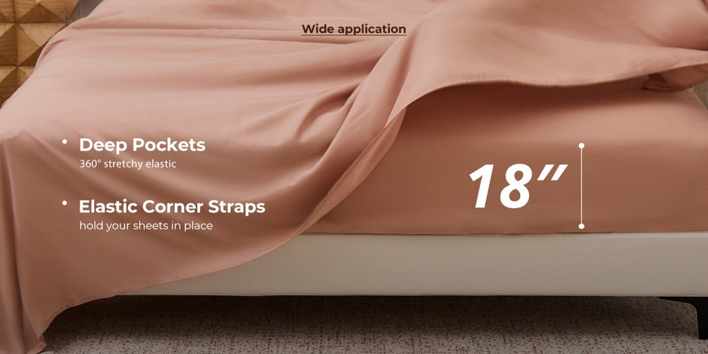 Bed Sheet Set Soft Breathable Cooling Microfiber Fitted & Flat Sheets with Deep Pockets ¨C Wrinkle Free Hotel Luxury Bedding in Multiple Colors & Sizes