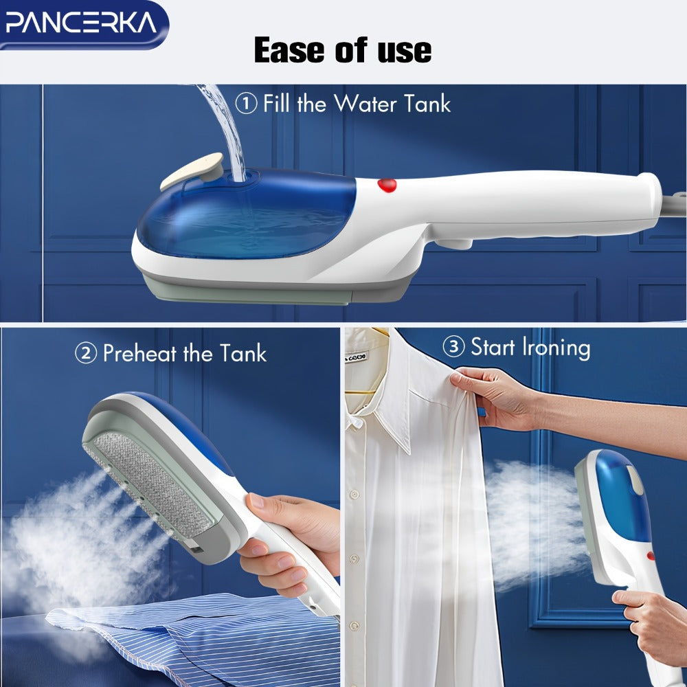 Portable Steam Iron Steamer Fast 25-Second Heat-Up Horizontal Vertical Steaming Dry Ironing Wrinkle Remover for Clothes Home Office Travel Compact Handheld Garment Steamer