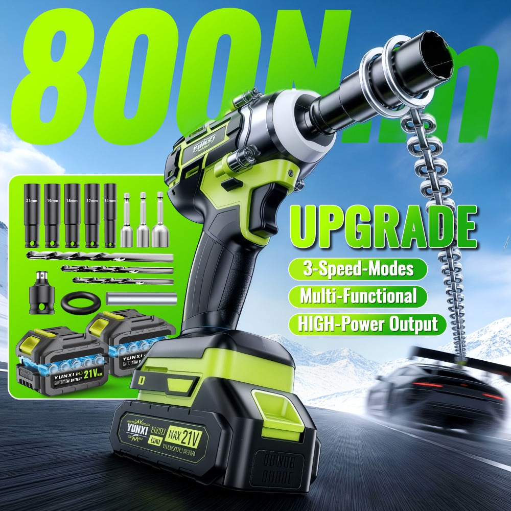 Cordless Impact Wrench Brushless Motor 3-in-1 High Torque ¨C Rechargeable Battery, Lightweight Design, Variable Speed, for Car Repair, Auto Mechanic, Construction, Workshop & Household Maintenance ¨C Multiple Battery & Accessory Configurations
