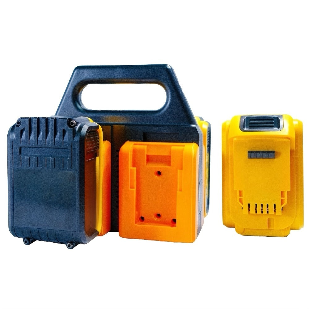 DeWalt 18V 20V Battery Storage Rack ¨C 4-Port Portable Holder with Mounting Frames, Upgradeable Tool Hanger Organizer, Modular & Individually Assembled Battery Mount for Workshop & Jobsite