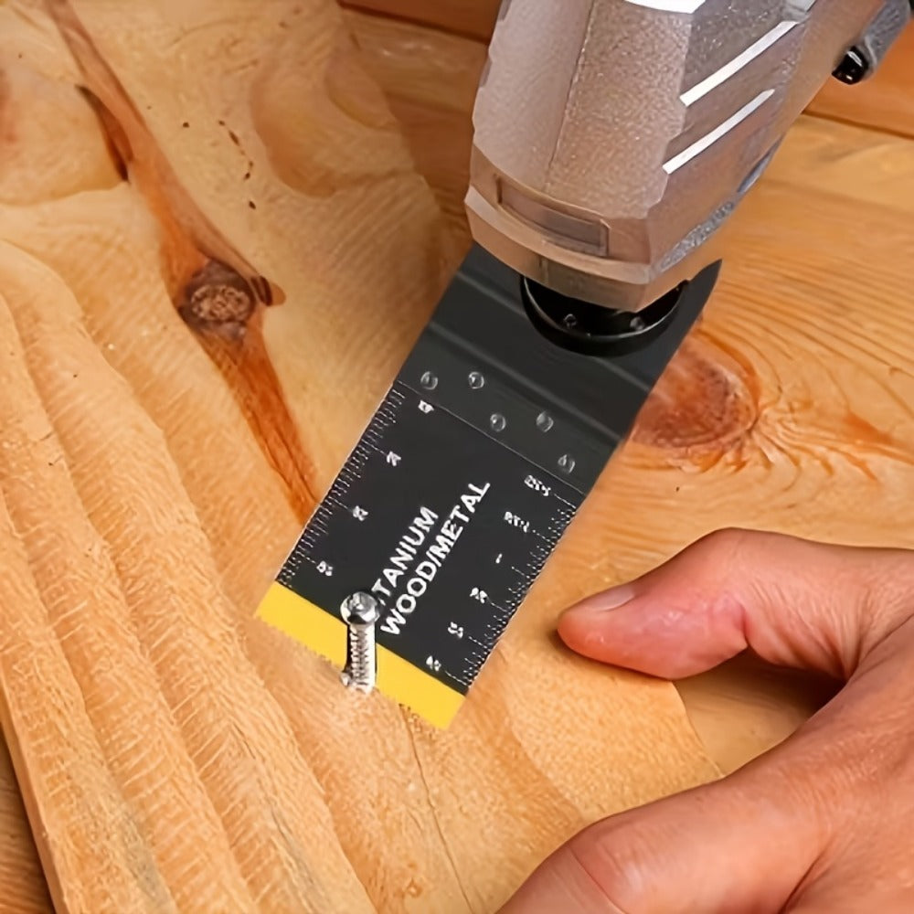 Titanium Oscillating Multi Tool Blades Universal Quick Release Saw Blades Set for Cutting Metal Nails Wood Plastic Compatible with Major Brands 18 28 50 Piece Options