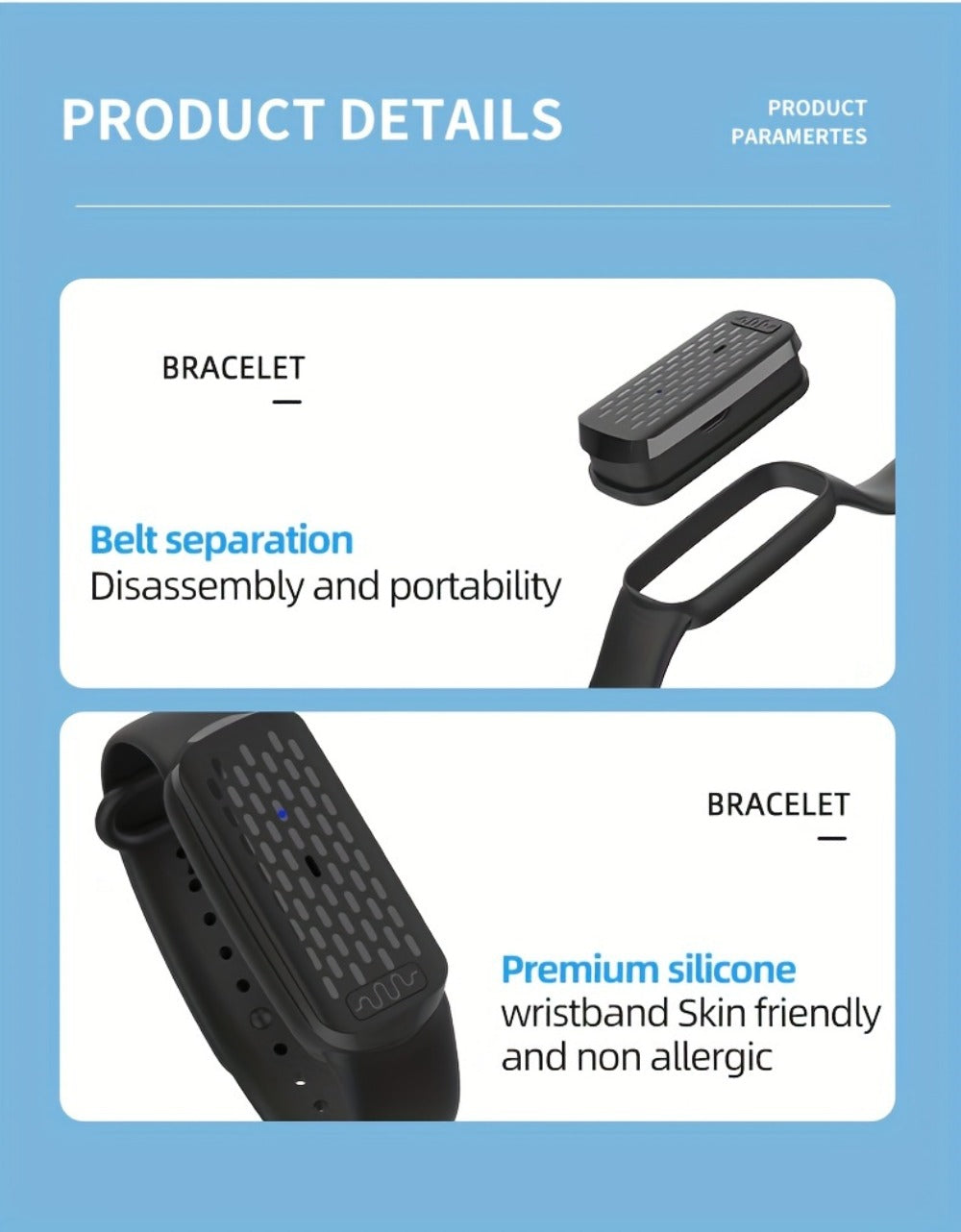 Ultrasonic Mosquito Repellent Bracelet 3-Pack ¨C USB Rechargeable Intelligent Bug Repellent Wristband for Camping, Outdoor, Hiking & Travel, Waterproof Mosquito Control Bracelet for Adults & Kids