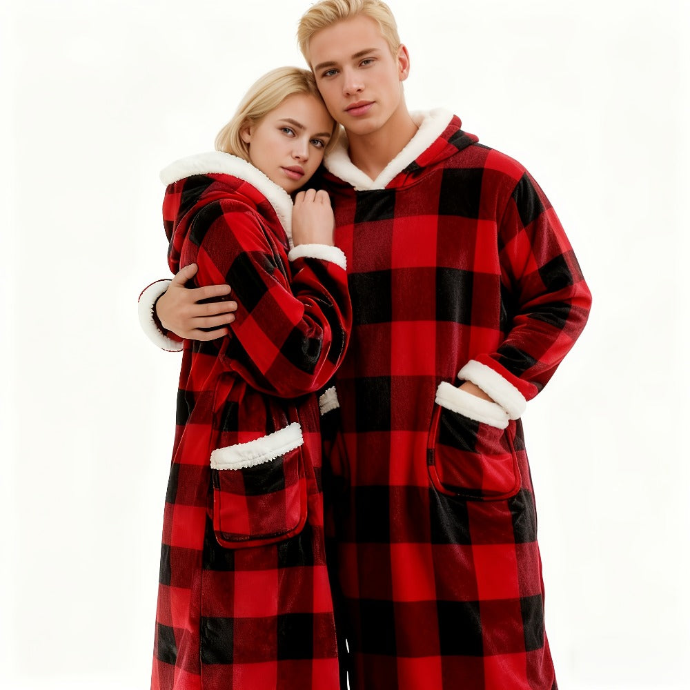 Wearable Blanket Hoodie ¨C Oversized Flannel Sweatshirt Blanket with Pockets for Women & Men, 450-500gsm Thick Warm Winter Cozy