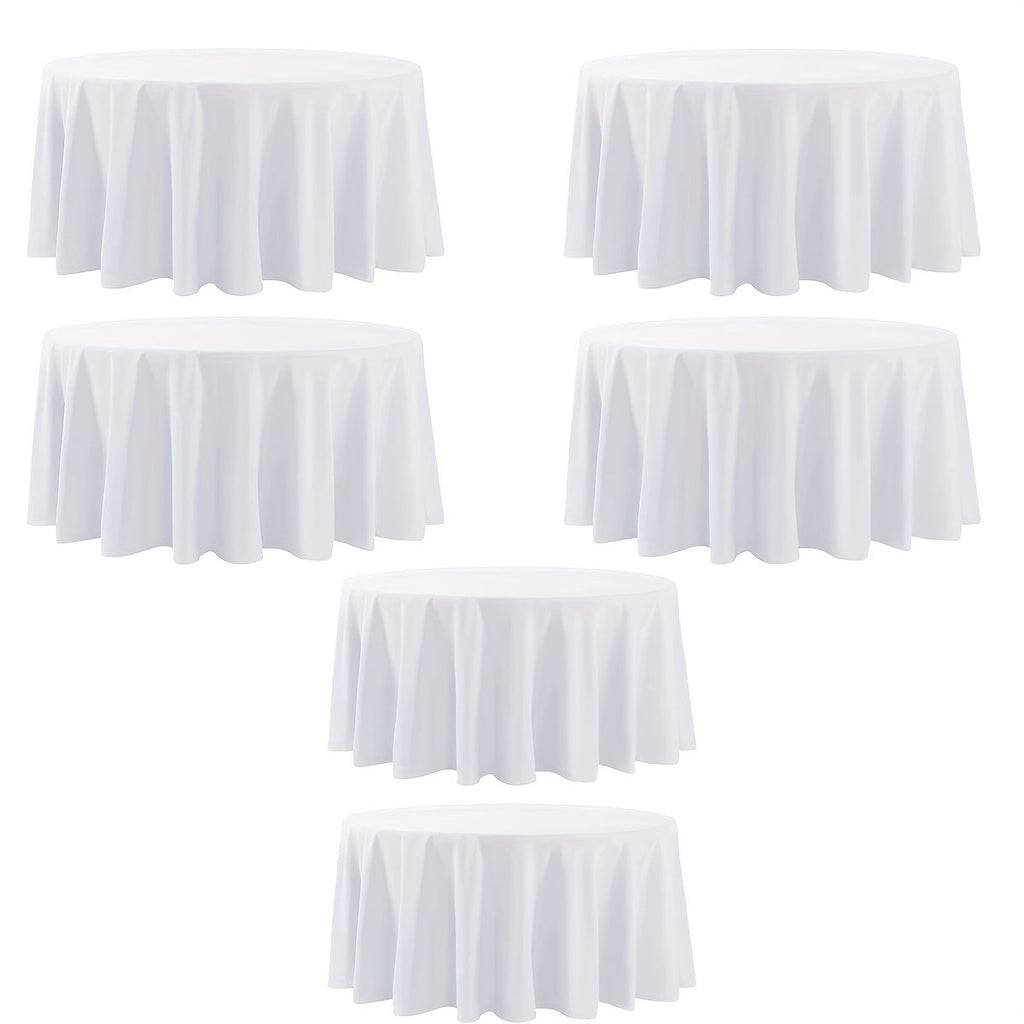 120 Inch Round Tablecloth Bulk Pack ¨C Wrinkle-Free Table Cover for Wedding, Party, Christmas & Halloween, Black or White (6/12/18 Pack)