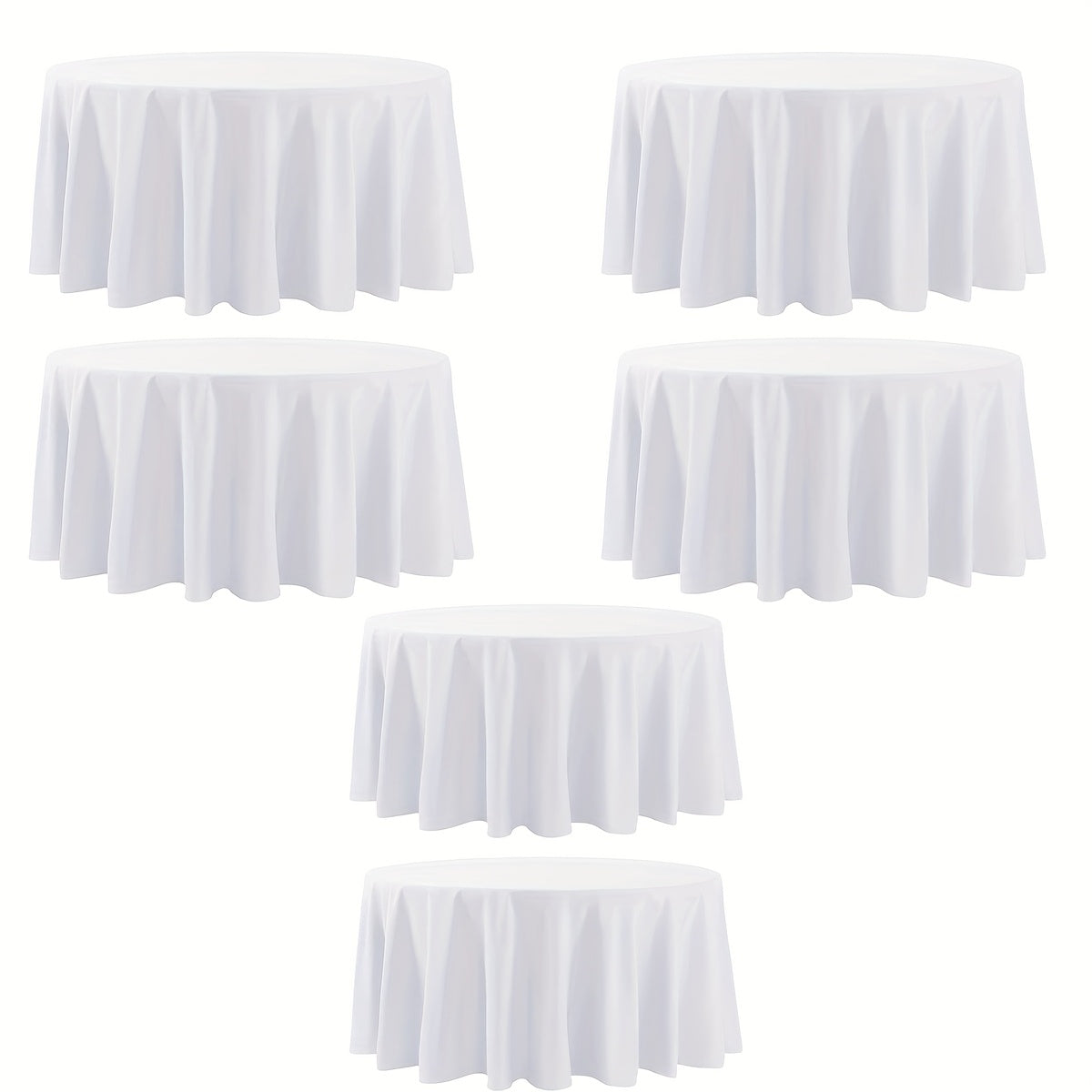 120 Inch Round Tablecloth Bulk Pack ¨C Wrinkle-Free Table Cover for Wedding, Party, Christmas & Halloween, Black or White (6/12/18 Pack)
