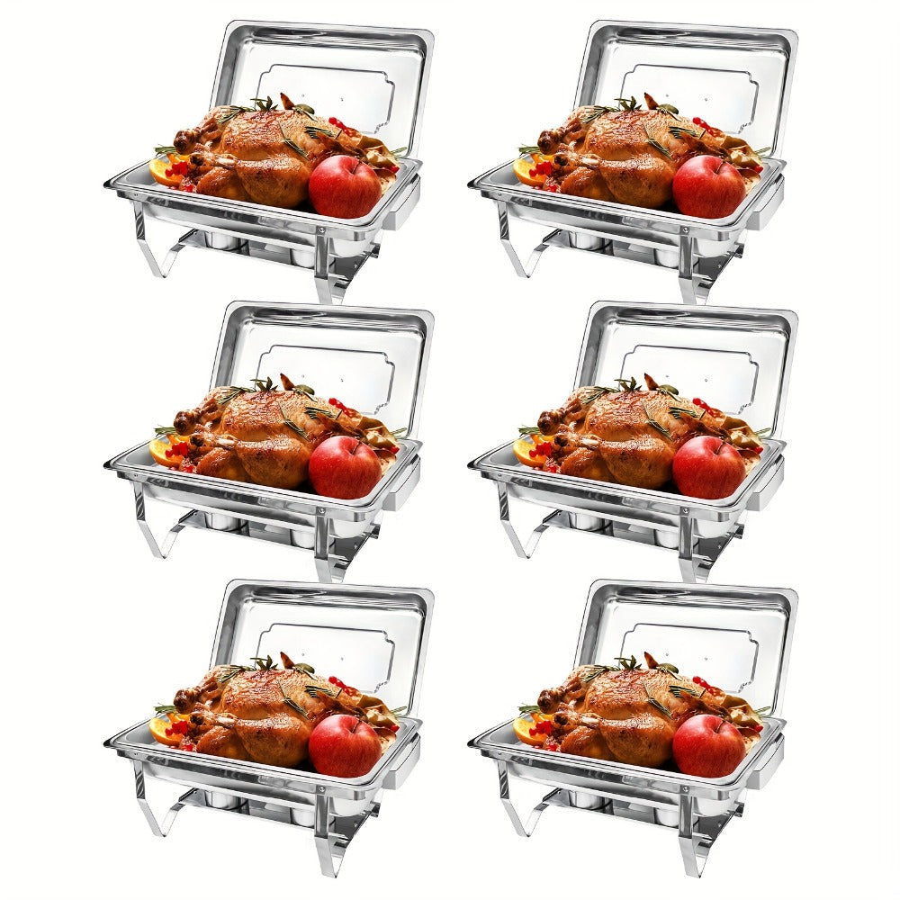 Chafing Dishes Buffet Set 9QT Stainless Steel Food Warmer Trays for Parties Hotel Christmas - 1/2/4/6/8 Pack