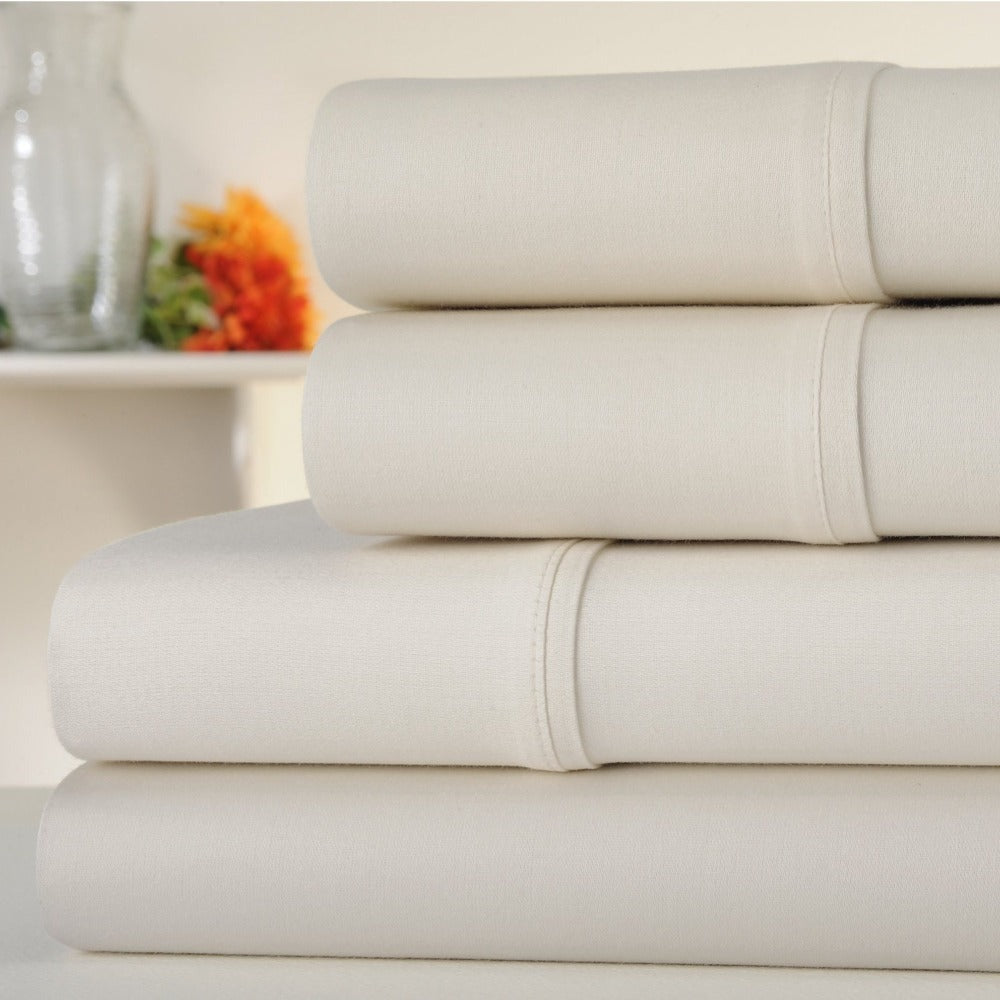 Egyptian Cotton Sheet Set 1000 Thread Count - Deep Pocket Fitted Sheet, Sateen Weave, Breathable Soft Bedding Set for King Queen Full Twin