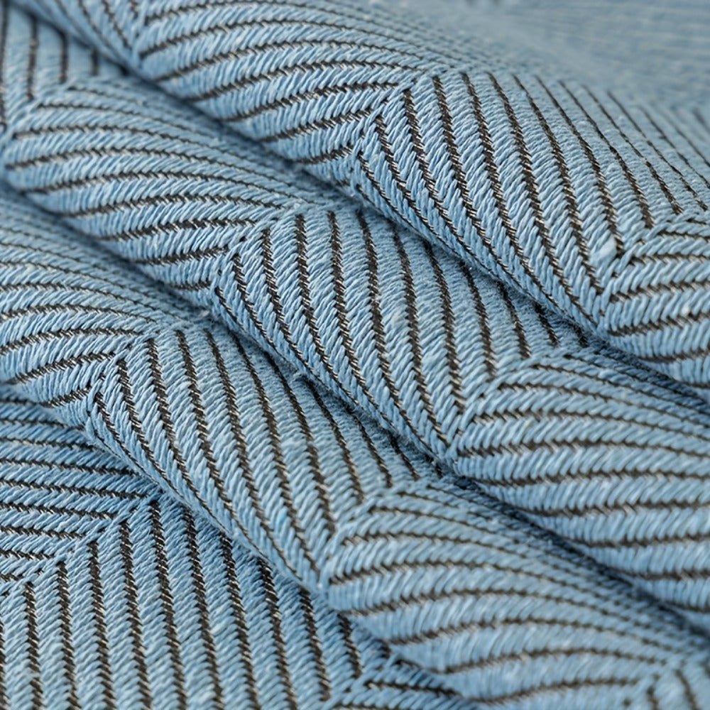 Herringbone Sofa Throw Cover with Tassels Jacquard Woven Solid Color Washable Polyester Sofa Blanket Slipcover for 3 4 Seater Couch Living Room - Grey Coffee Green Blue