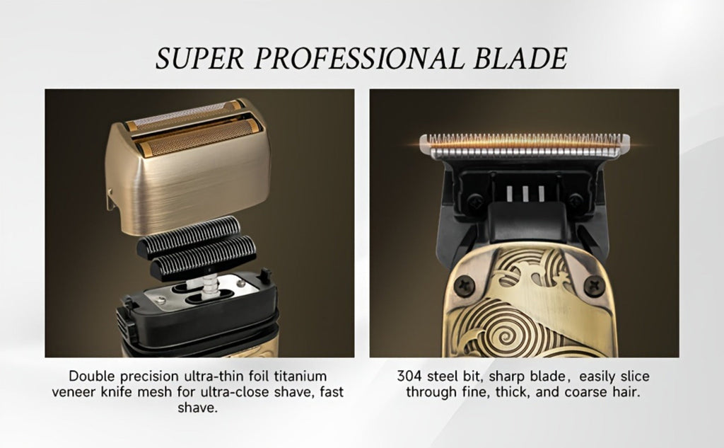 Foil Shaver for Men 2-in-1 Hair Clipper & Beard Trimmer Grooming Kit - Cordless Rechargeable Electric Razor for Face Mustache Bald Head, Shaver and Clipper Set, Gift for Father Husband Boyfriend