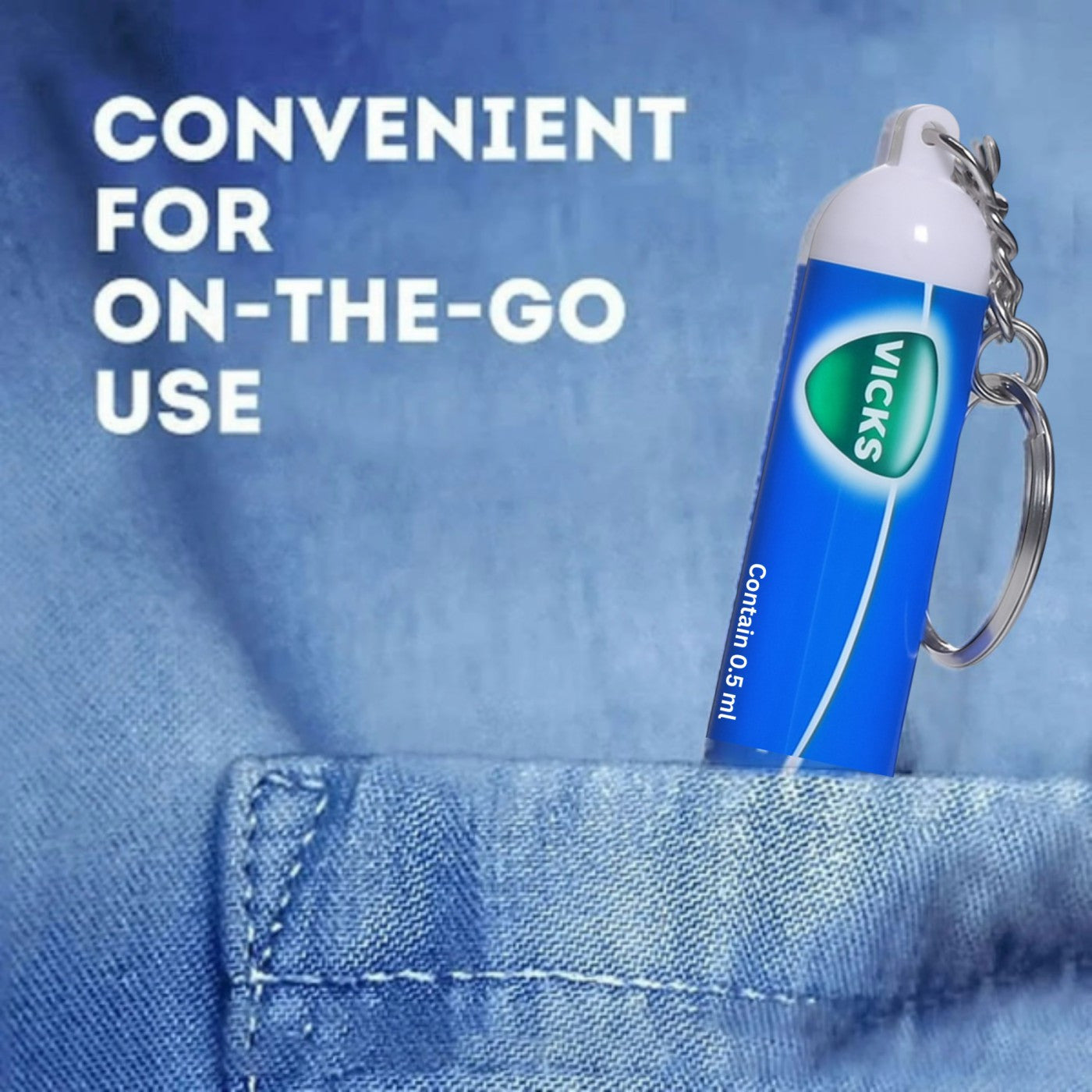 Nasal Inhaler Aromatherapy Stick with Keychain ¨C 0.5ml Portable Mint Scent Aromatic Inhaler for Travel, Office & Everyday Carry ¨C Refreshing Personal Care Stick, 4-Count or 24-Count Pack